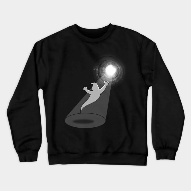 Crossing Over Death Cute Funny Paranormal Ghost Afterlife Horror Cartoon Crewneck Sweatshirt by BoggsNicolas